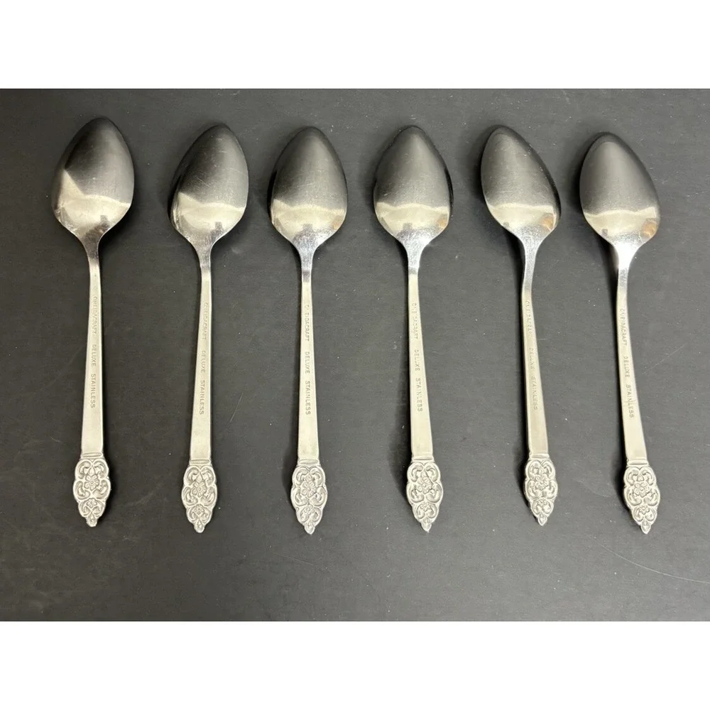 6 Oneida Nordic Crown Teaspoons 6
